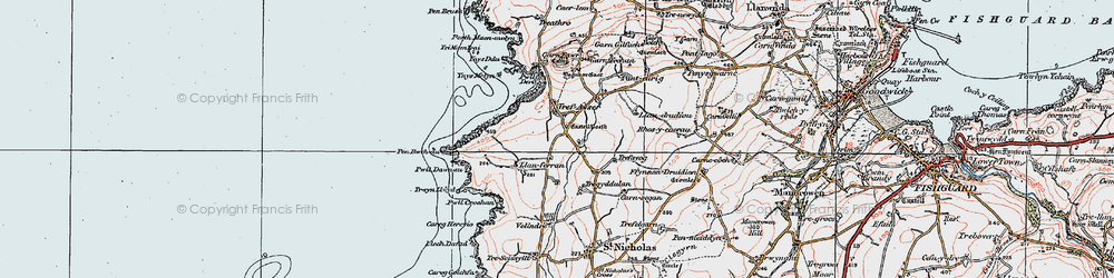 Old map of Ynys Melyn in 1923