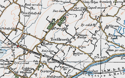 Old map of Trefdraeth in 1922