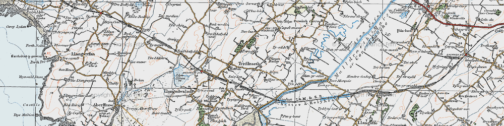 Old map of Trefdraeth in 1922
