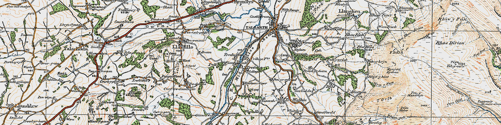Old map of Trefecca in 1919