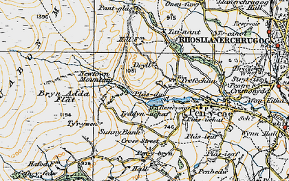 Old map of Bryn-Adda Flat in 1921