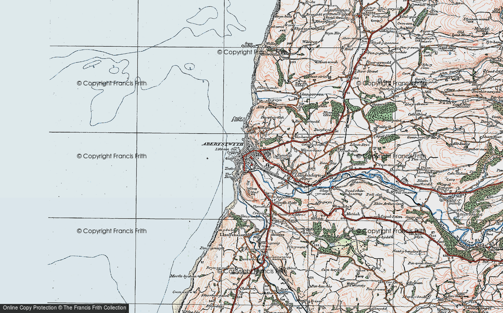 Old Map of Trefechan, 1922 in 1922