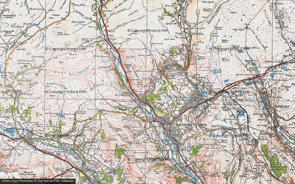 Old Map of Trefechan, 1923 in 1923