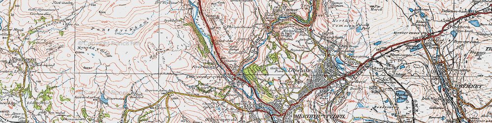 Old map of Trefechan in 1923