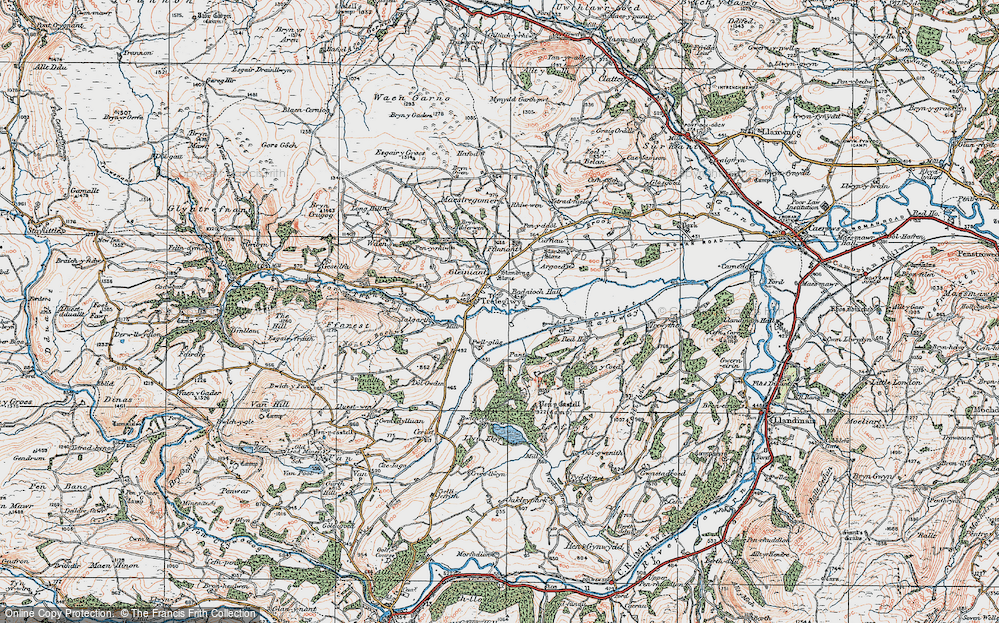 Old Map of Trefeglwys, 1921 in 1921