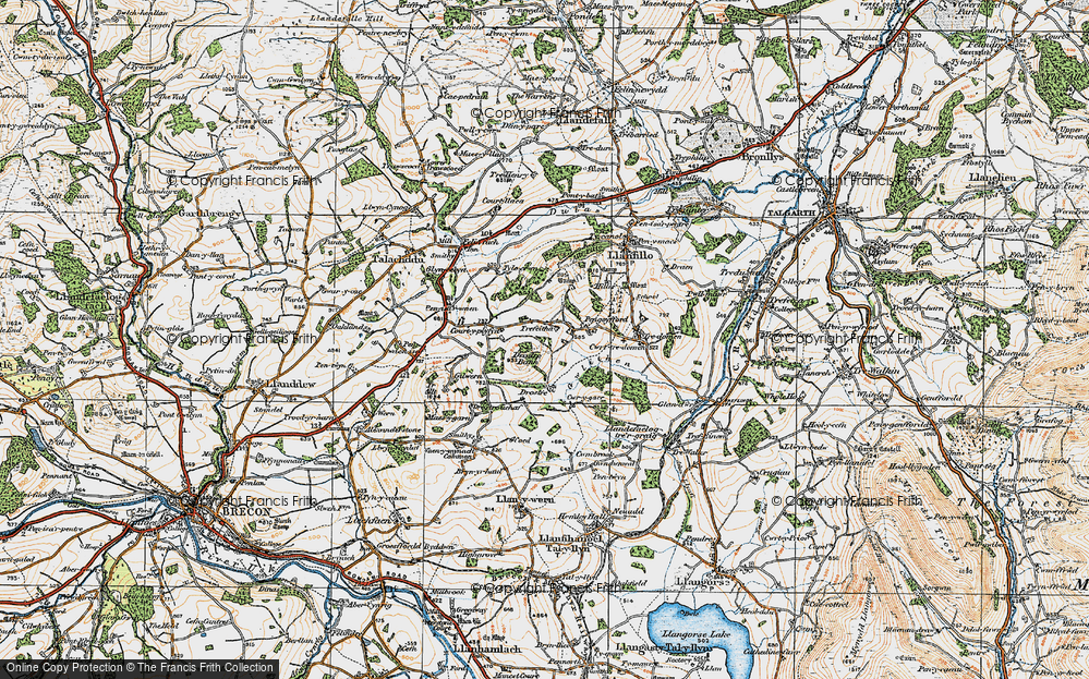 Old Map of Historic Map covering Old Pengoyffordd in 1919