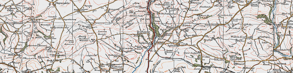Old map of Barris Hill in 1922