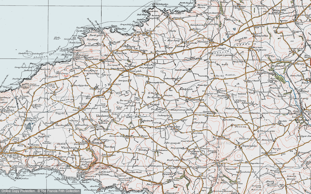 Old Map of Historic Map covering Abernant in 1922