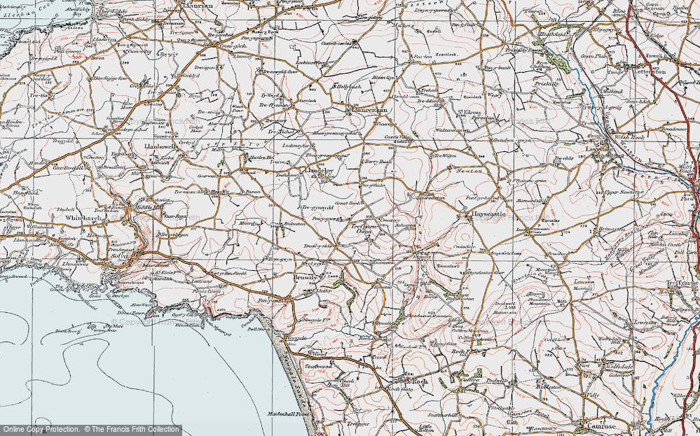 Old Map of Trefgarn Owen, 1922 in 1922
