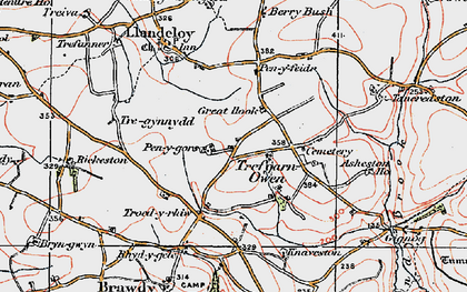 Old map of Trefgarn Owen in 1922