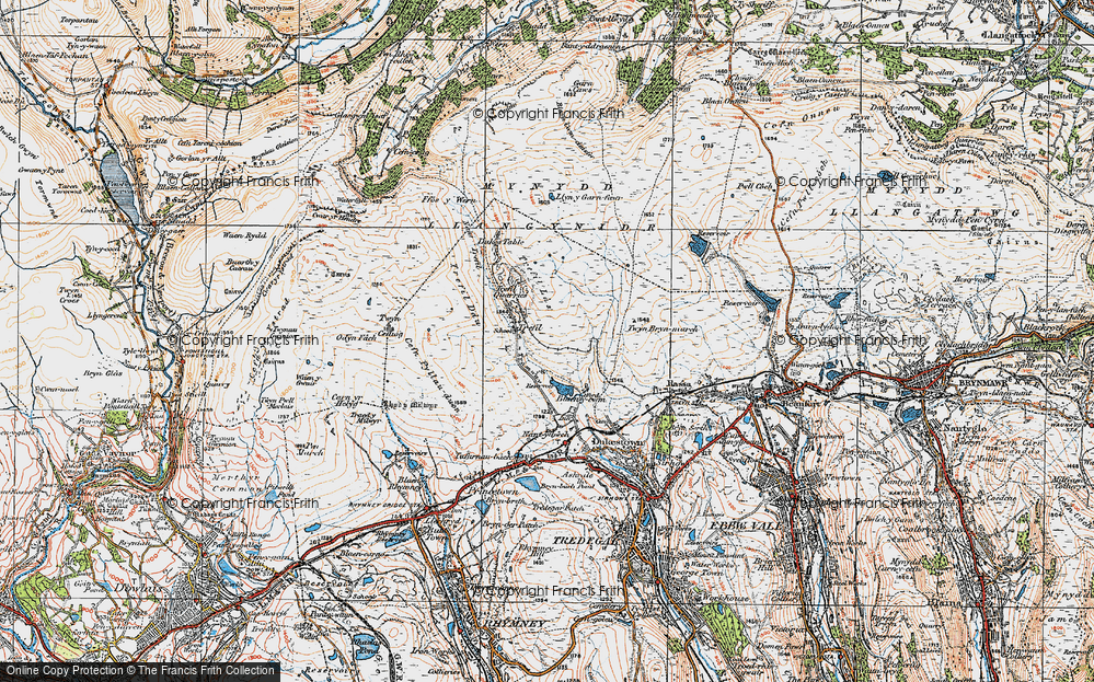 Old Map of Trefil, 1919 in 1919