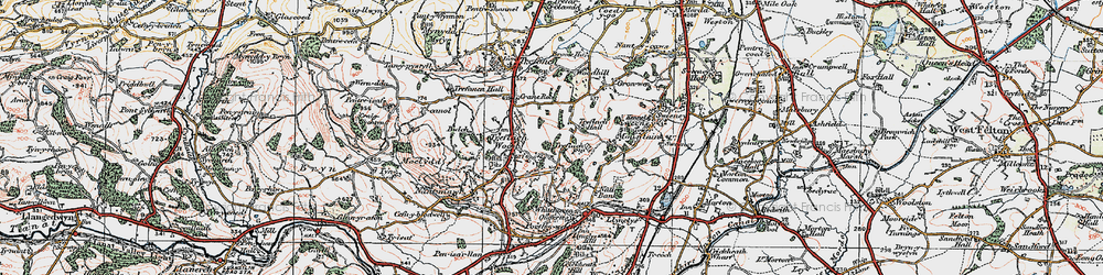 Old map of Treflach in 1921