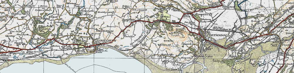 Old map of Treflys in 1922