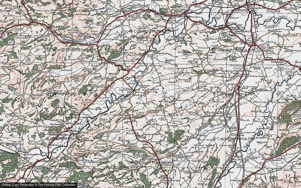 Old Map of Historic Map covering Y Gaer in 1921