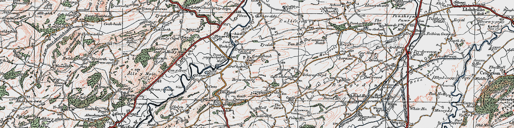 Old map of Y Gaer in 1921