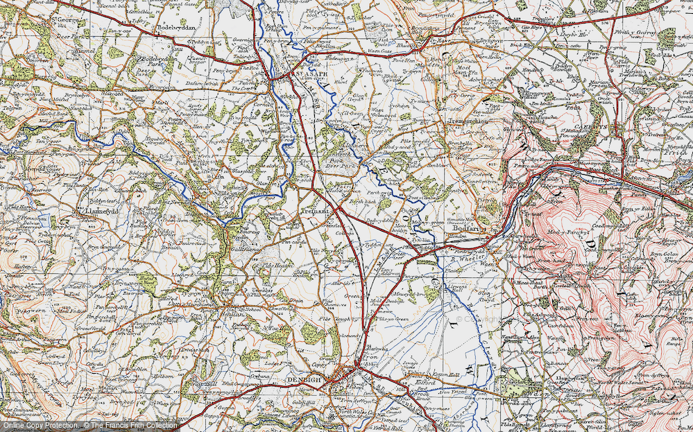 Old Map of Trefnant, 1922 in 1922