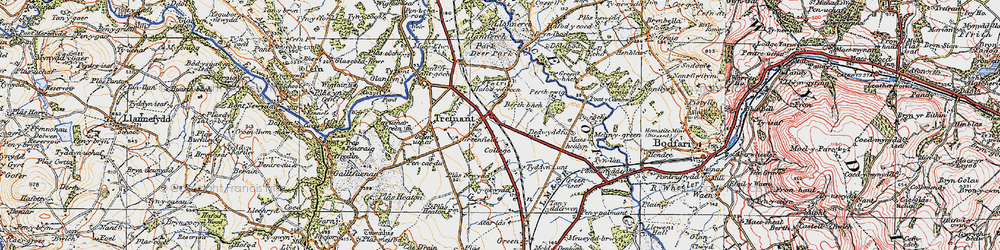 Old map of Trefnant in 1922