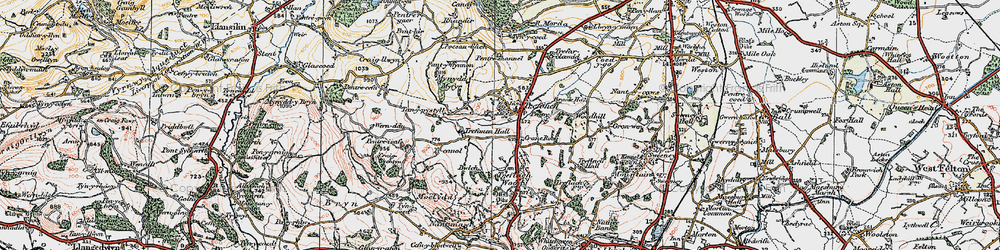 Old map of Trefonen in 1921