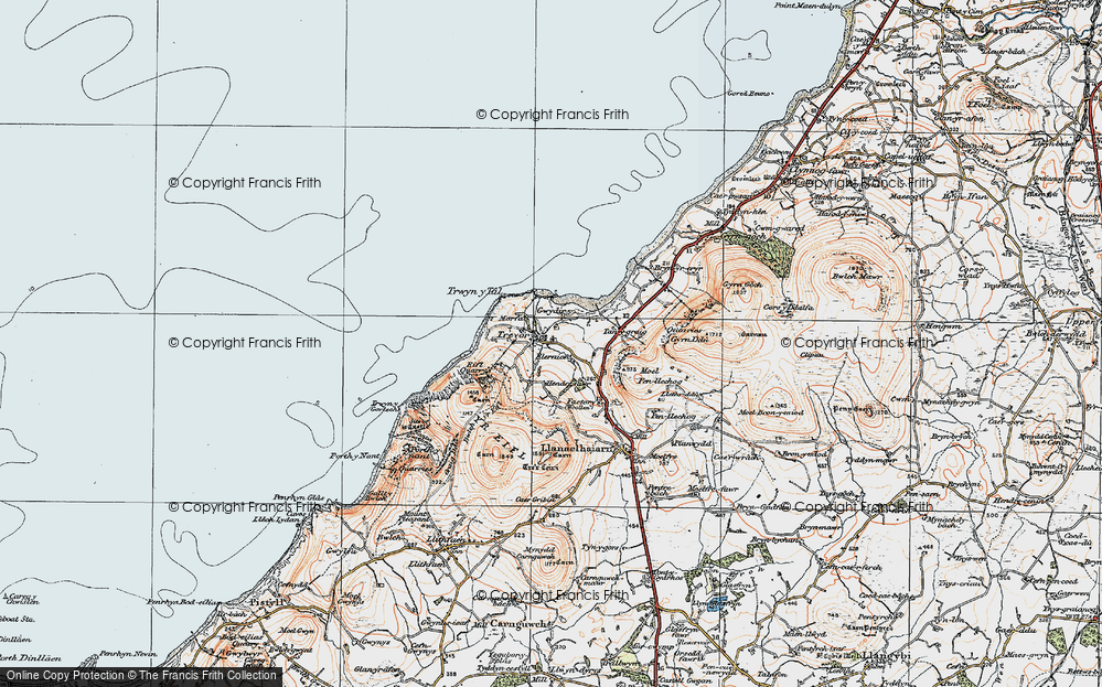 Old Map of Trefor, 1922 in 1922