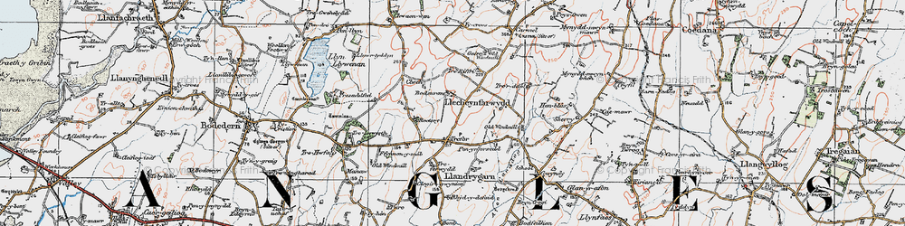 Old map of Bodychen in 1922