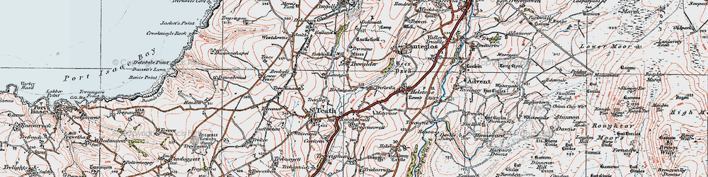 Old map of Bodulgate in 1919