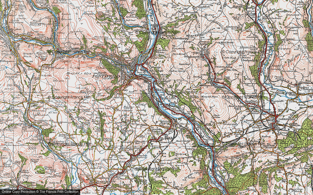 Old Map of Treforest, 1922 in 1922