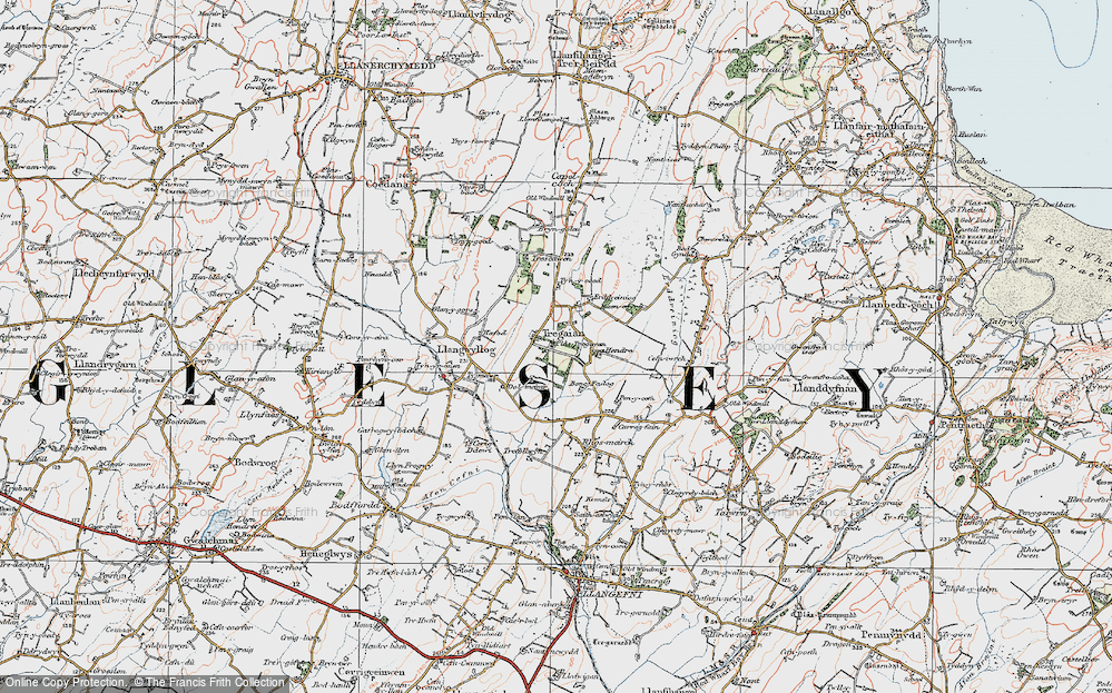 Old Map of Historic Map covering Bonc Fadog in 1922