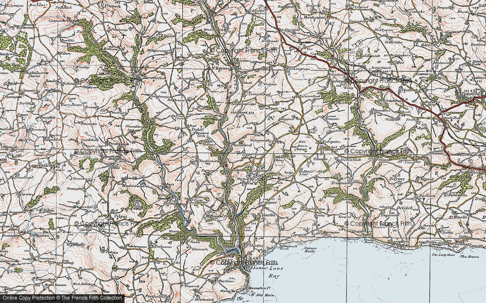 Old Map of Tregarland, 1919 in 1919