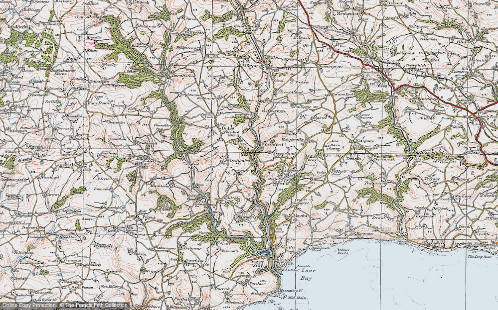 Old Map of Tregarlandbridge, 1919 in 1919