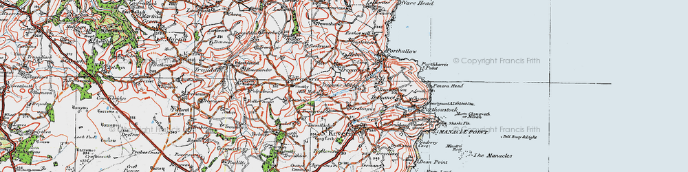 Old map of Tregarne in 1919