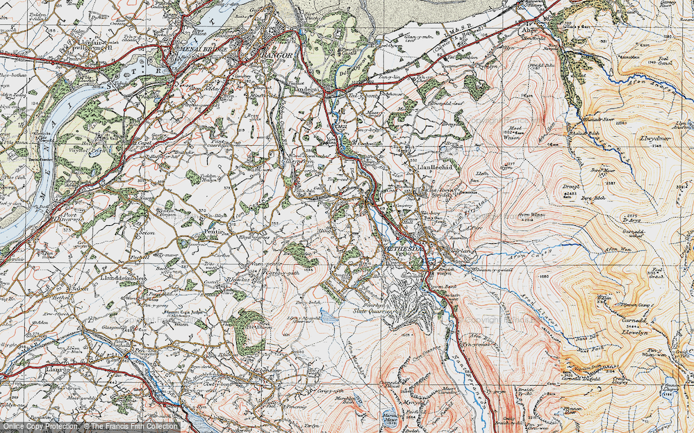 Old Map of Tregarth, 1922 in 1922