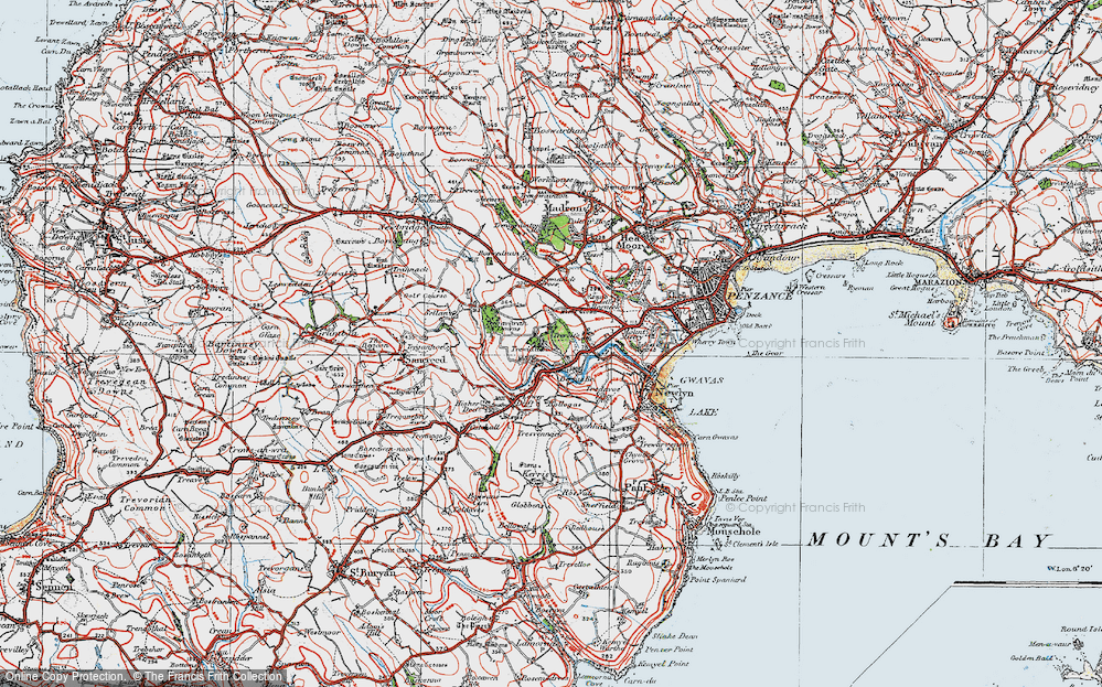 Old Map of Tregavarah, 1919 in 1919