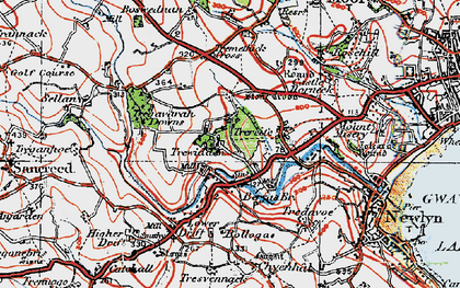 Old map of Tregavarah in 1919