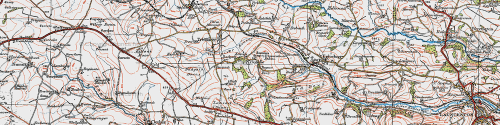 Old map of Lanzion in 1919