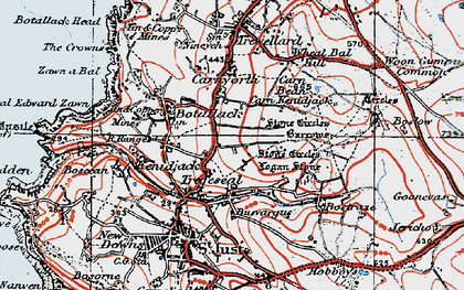 Old map of Tregeseal in 1919