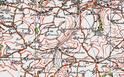 Old map of Tregidden in 1919