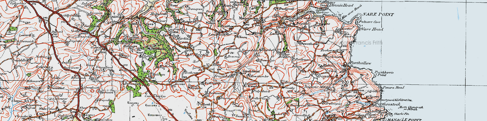 Old map of Tregidden in 1919