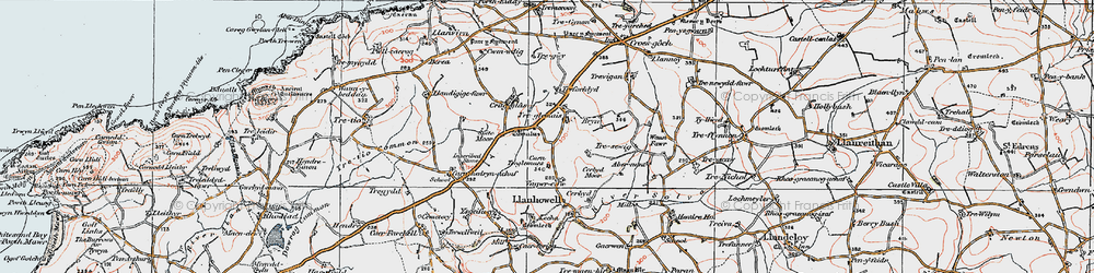 Old map of Treglemais in 1922