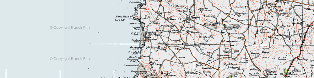 Old map of Tregona in 1919