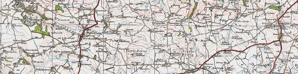 Old map of Tregonetha in 1919