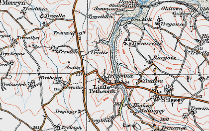 Old map of Tregonna in 1919