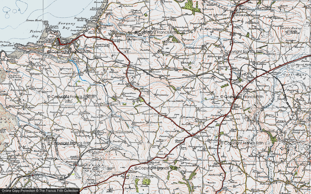 Old Map of Tregonning, 1919 in 1919
