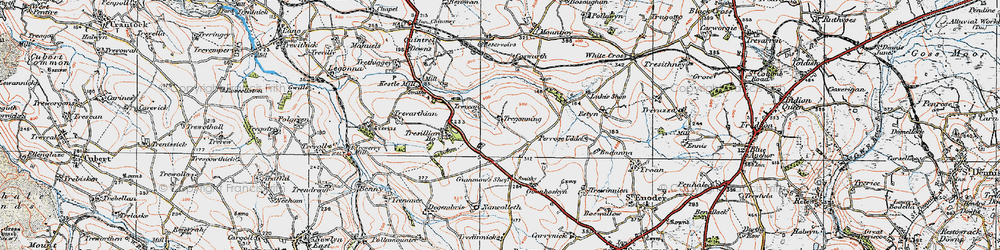 Old map of Tregonning in 1919