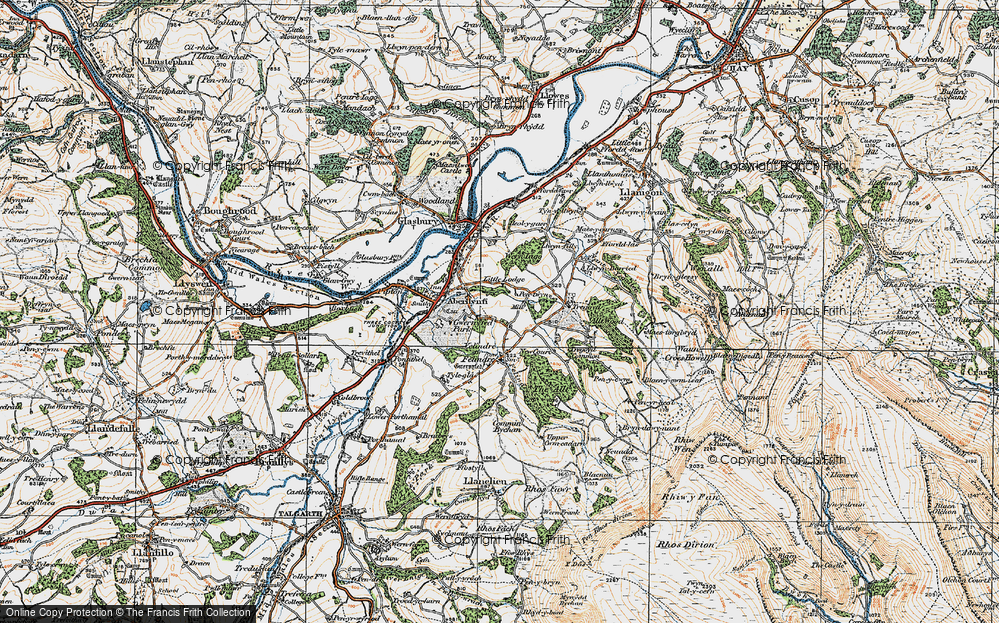 Old Map of Historic Map covering Tregoyd in 1919