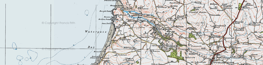 Old map of Tregurrian in 1919