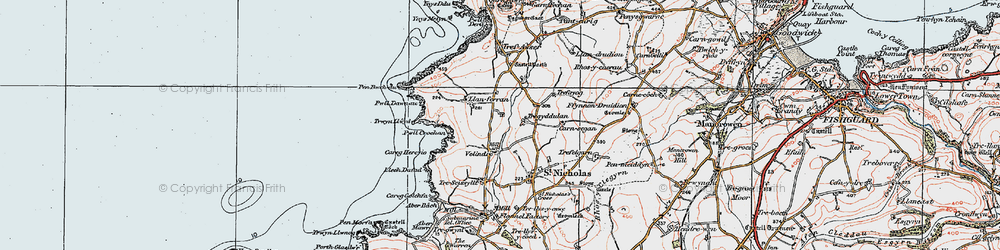 Old map of Tregyddulan in 1923