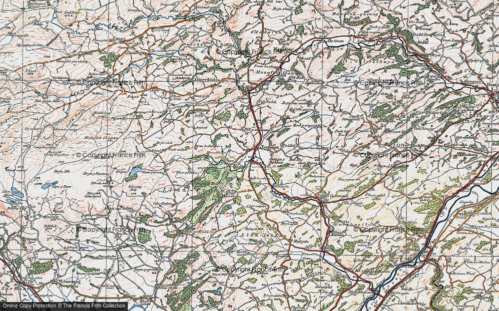Old Map of Historic Map covering Boncyn y Beddau in 1921