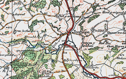 Old map of Tregynon in 1921