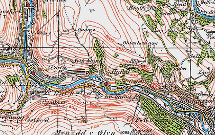 Old map of Blaenhenwysg in 1922