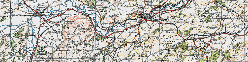 Old map of Trehafren in 1920